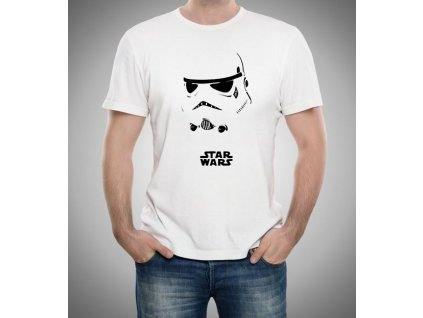 pánské bílé tričko star wars stormtroopers maska
