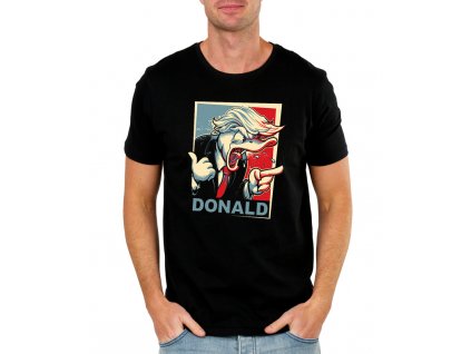 pánské černé tričko donald trump kačer donald