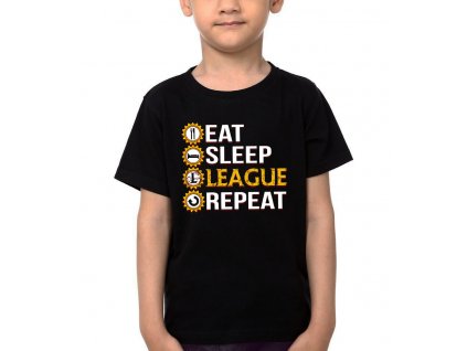 Dětské tričko League Of Legends Najíst, vyspat, League a znovu