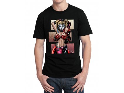 panske tričko Deadpool a Harley Quinn