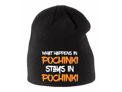 Dětská zimní čepice černá Co se stane v Pochinki, zůstane v Pochinki PUBG