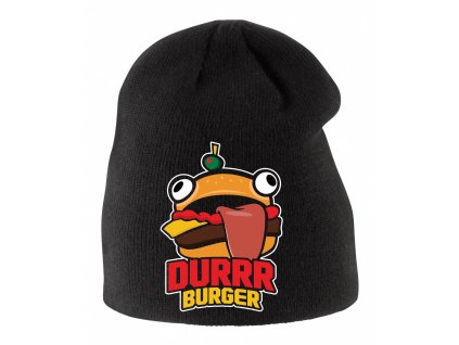 Dětská zimní čepice černá fortnite durrr burger