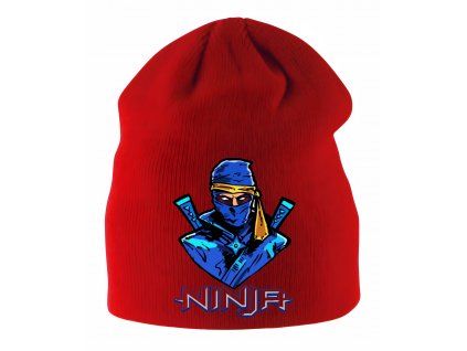 Zimní čepice dětská červená Fortnite Ninja