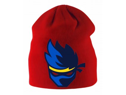 Zimní čepice dětská červená fortnite hra ninja