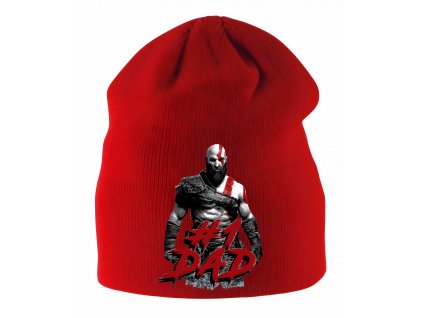 Zimní čepice dětská červená God of War Nejlepší táta