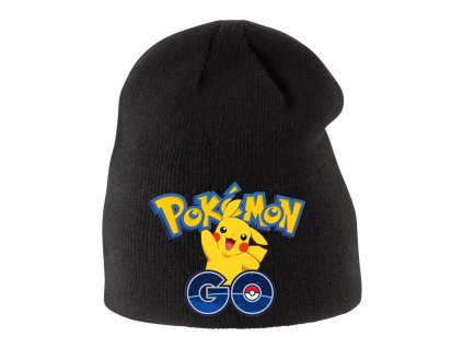 Dětská zimní čepice černá Pokemon Go Pikachu