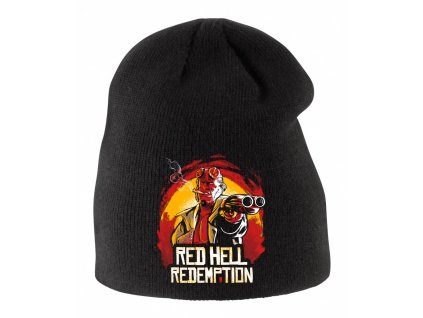Dětská zimní čepice černá Red dead redemption hell boy