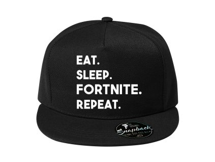 Snapback černá Fortnite Najíst vyspat se fortnite opakovat