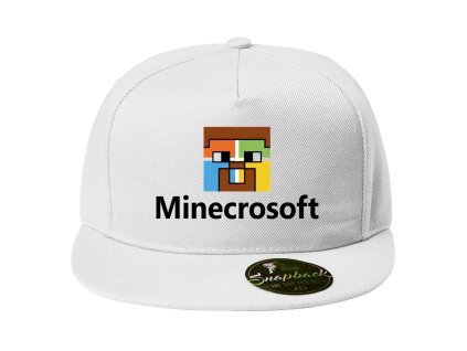 Snapback bílá Minecraft parodie Microsoft