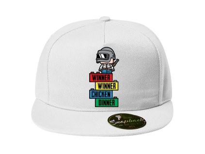 Snapback bílá PUBG kostky