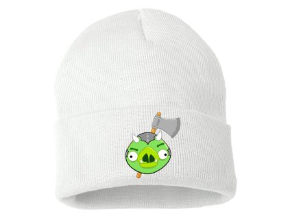 Zimní pletená čepice bílá Angry Birds Vs. Gamorreans