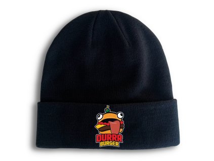 Zimní pletená čepice černá fortnite durrr burger
