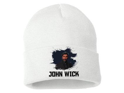 Zimní pletená čepice bílá john wick fortnite