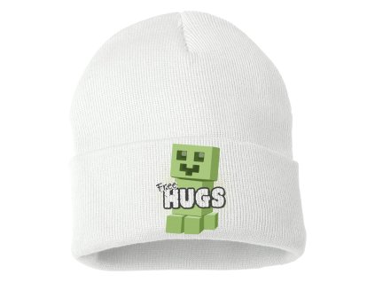 Zimní pletená čepice bílá Minecraft Objetí