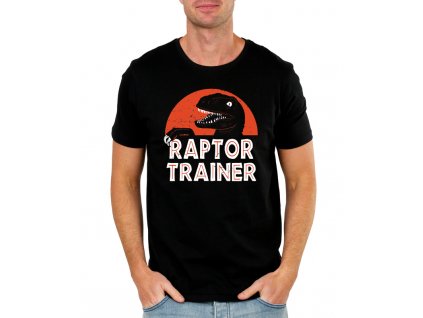pánské modré tričko raptor trainer - jurský park