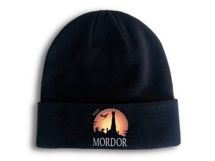 Zimní pletená čepice černá Pán prstenů Navštivte Mordor