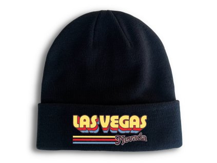 Zimní pletená čepice černá Las Vegas Nevada