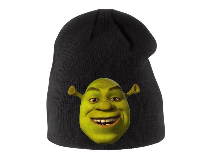 Dětská zimní čepice černá Shrek
