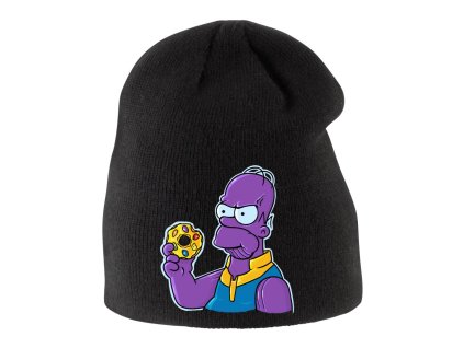 Dětská zimní čepice černá Homer Simpson Avengers Donut