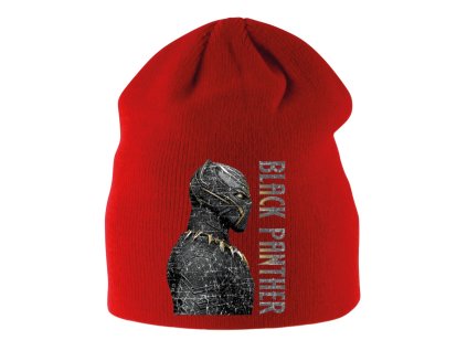 Dětská zimní čepice červená Black panther Král Wakandy