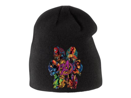 Dětská zimní čepice černá Avengers tým