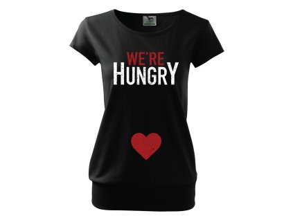 těhotenské černé tričko máme hlad
