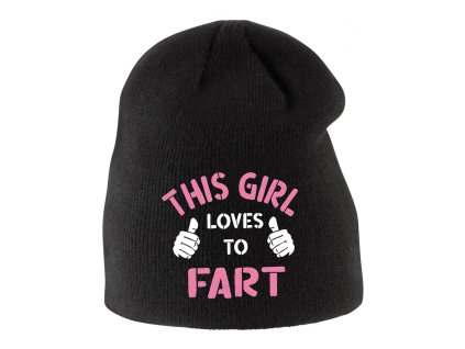 Kids beanie black Prdím a nestydím se
