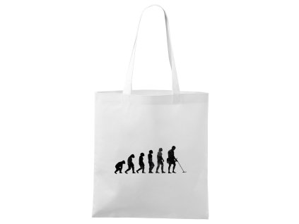 Shopping bag white Evoluce hledače pokladů