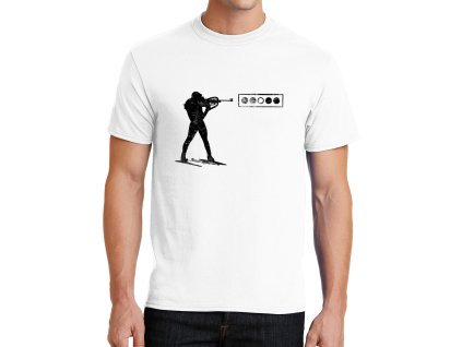 Mens tshirt white Biatlon střelba terče
