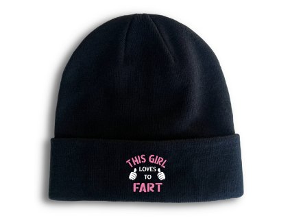 Beanie black Prdím a nestydím se
