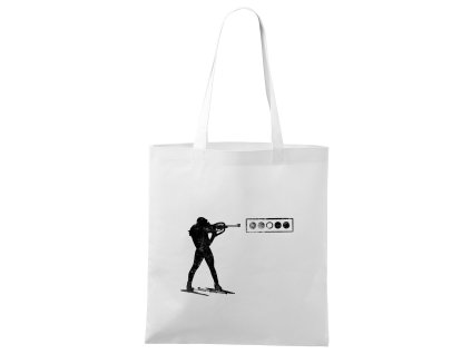 Shopping bag white Biatlon střelba terče
