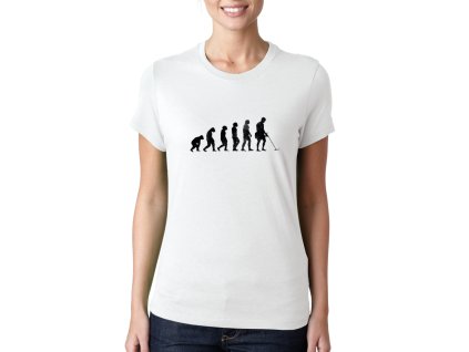 Woman tshirt white Evoluce hledače pokladů