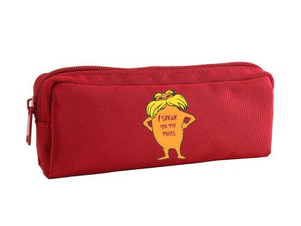 Pencil case red Loraxův vzkaz světu Chraň přírodu