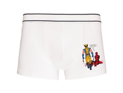 Mens underwear white Wolverine 1 Deadpool 0