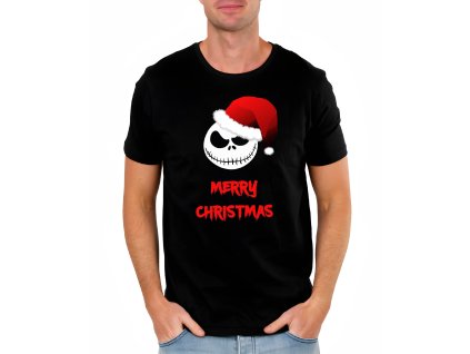 Mens tshirt black Kombinace hororu a Vánoc