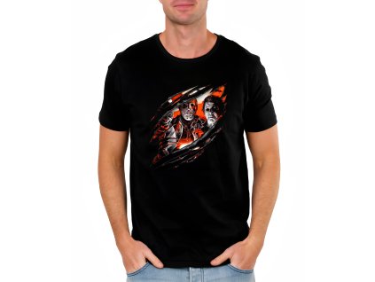 Mens tshirt black Freddy, Jason a Michael Hororová síla v jednom