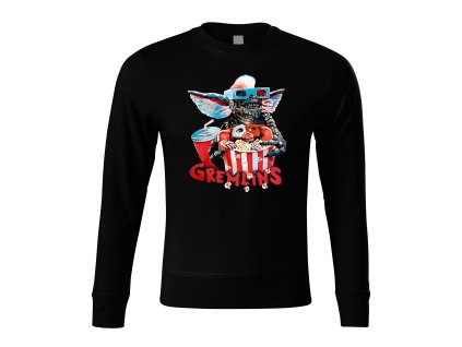 Sweatshirt black Gremlins ve 3D popcorn, chaos a styl