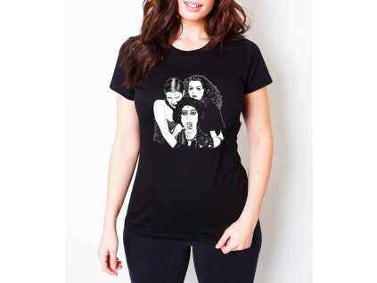Woman tshirt black Ikonické tváře Rocky Horror Show v plné parádě