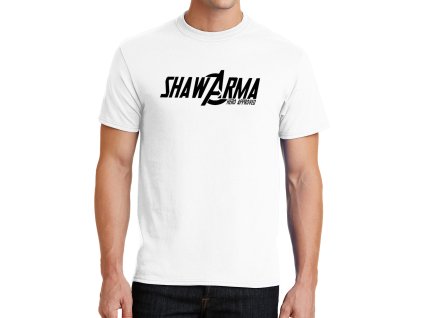 Mens tshirt white Shawarma jako z Avengers