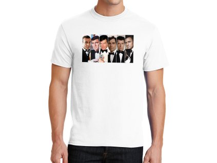 Mens tshirt white Bondové všech generací