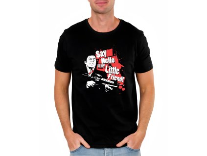 Mens tshirt black Say hello to legendární hláška z filmu Scarface