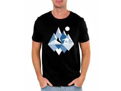 Mens tshirt black AT AT ve sněhu