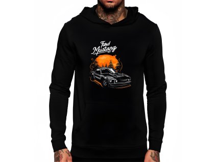 Hoodie black Mustang 1967 Noční Bestie