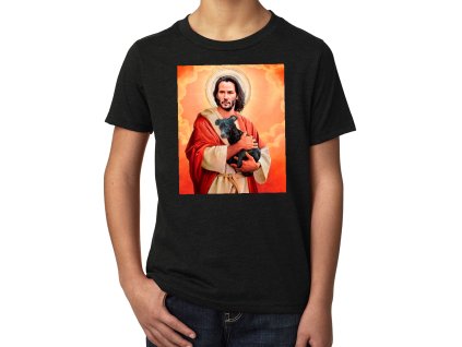 Kids tshirt black Když John Wick povýší na božstvo