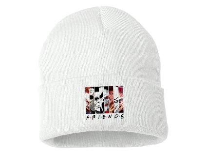 Beanie white Přátelé, co vraždí pohledem