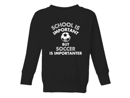 Kids sweatshirt black Důležitější Než Matika? Fotbal!