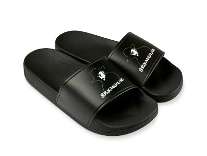 Slippers black Jedinečný Seymour motiv pro pravé tvrďáky