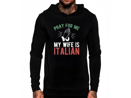 Hoodie black Šílená Italská Láska Naživo