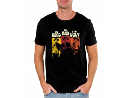 Mens tshirt black Kovbojský motiv, co nikdy nezestárne