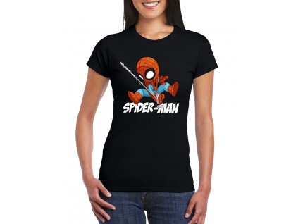 Dámské černé tričko Spiderman Avengers